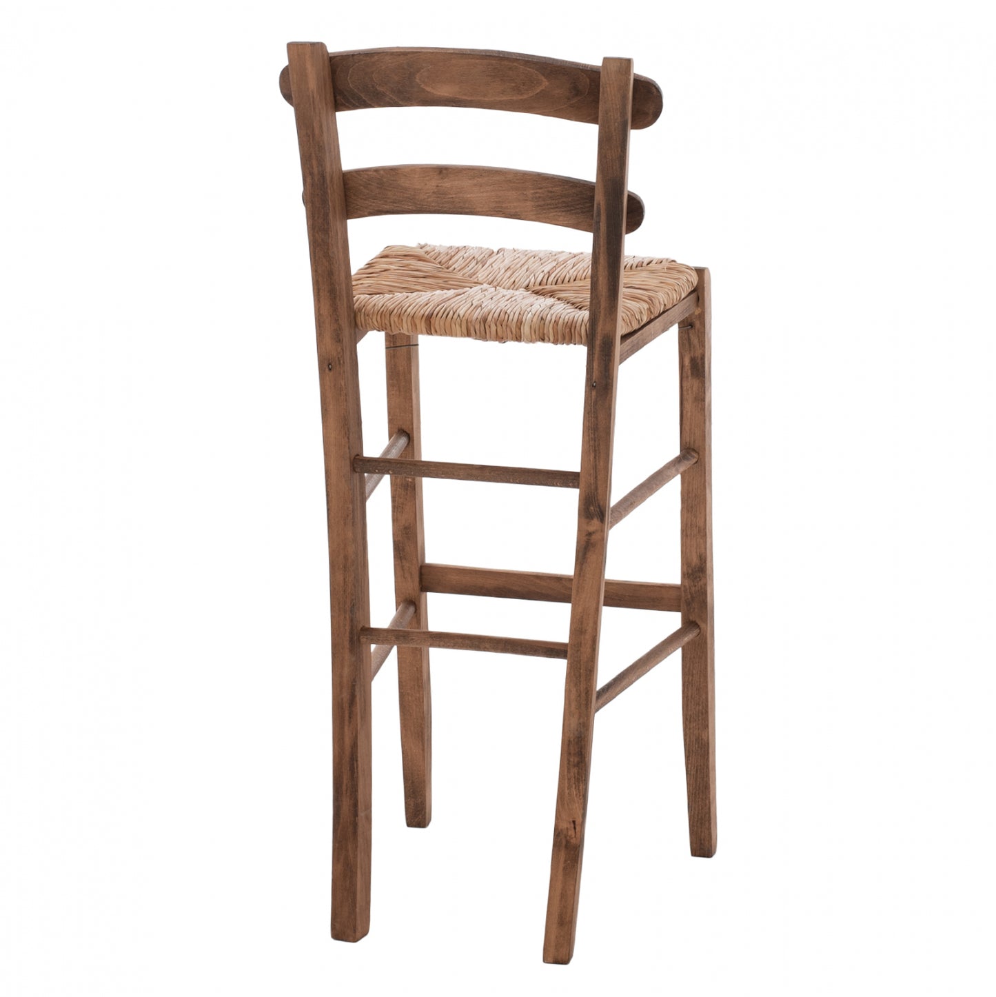 STOOL NAILED WALNUT WITH WICKER
