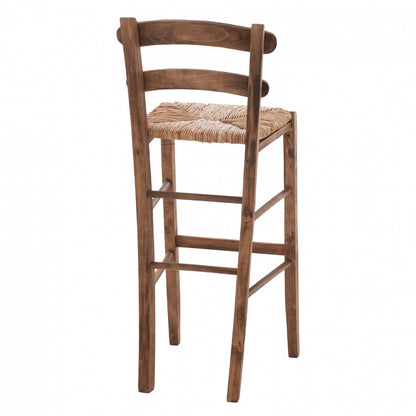 STOOL NAILED WALNUT WITH WICKER