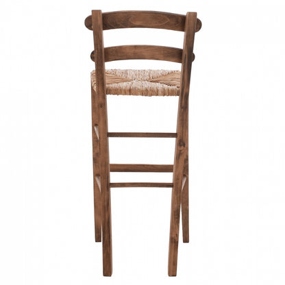 STOOL NAILED WALNUT WITH WICKER