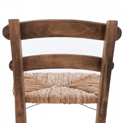 STOOL NAILED WALNUT WITH WICKER
