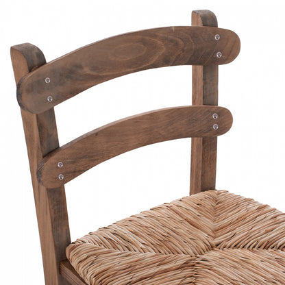 STOOL NAILED WALNUT WITH WICKER