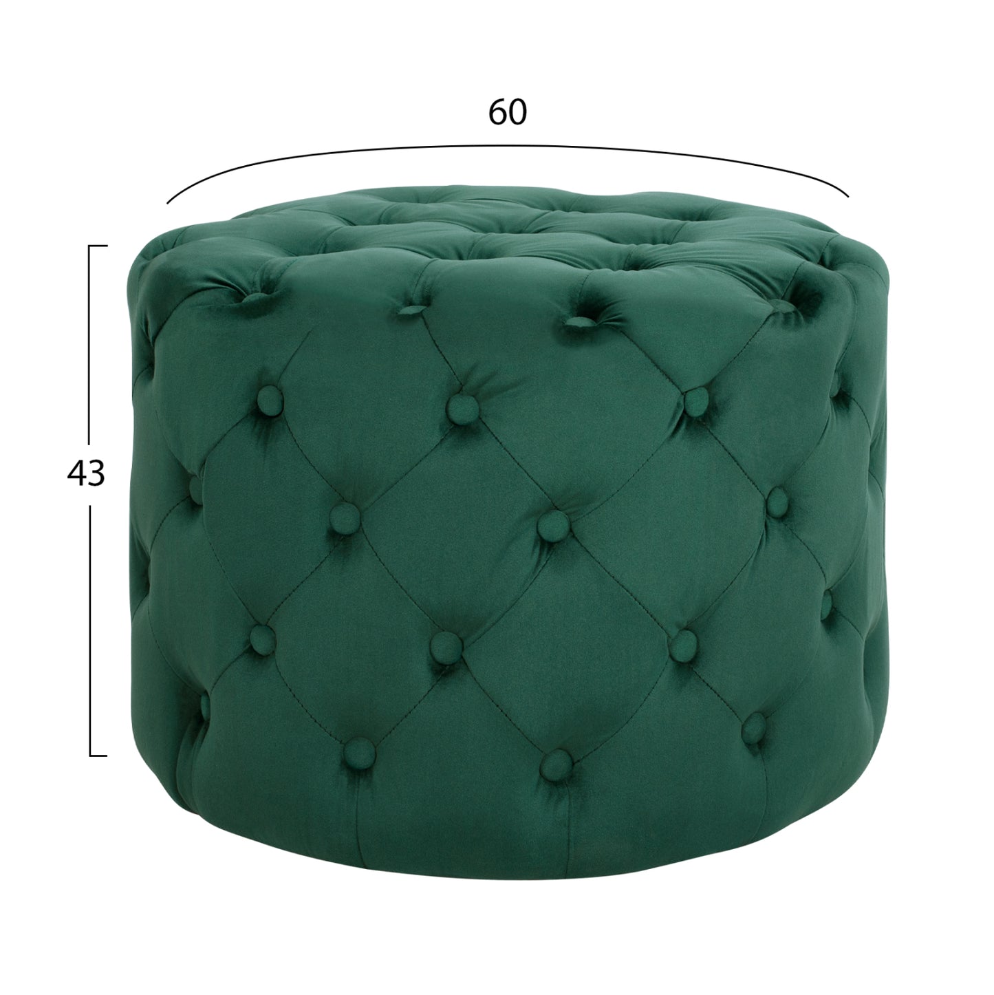 ΣΚΑΜΠΟ KASSIE ΚΥΠΑΡΙΣΣΙ ΒΕΛΟΥΔΟ ΤΥΠΟΥ CHESTERFIELD Φ60x43