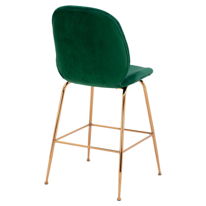 BAR STOOL NORA VELVET CYPRESS & GOLD METAL FRAME 52x61.5x103
