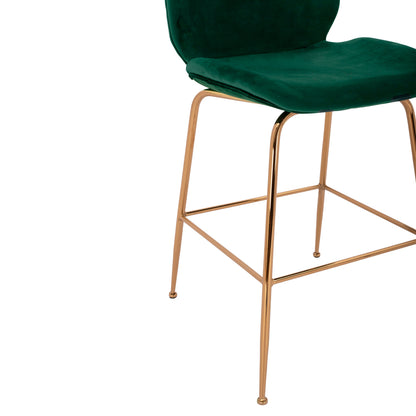 BAR STOOL NORA VELVET CYPRESS & GOLD METAL FRAME 52x61.5x103