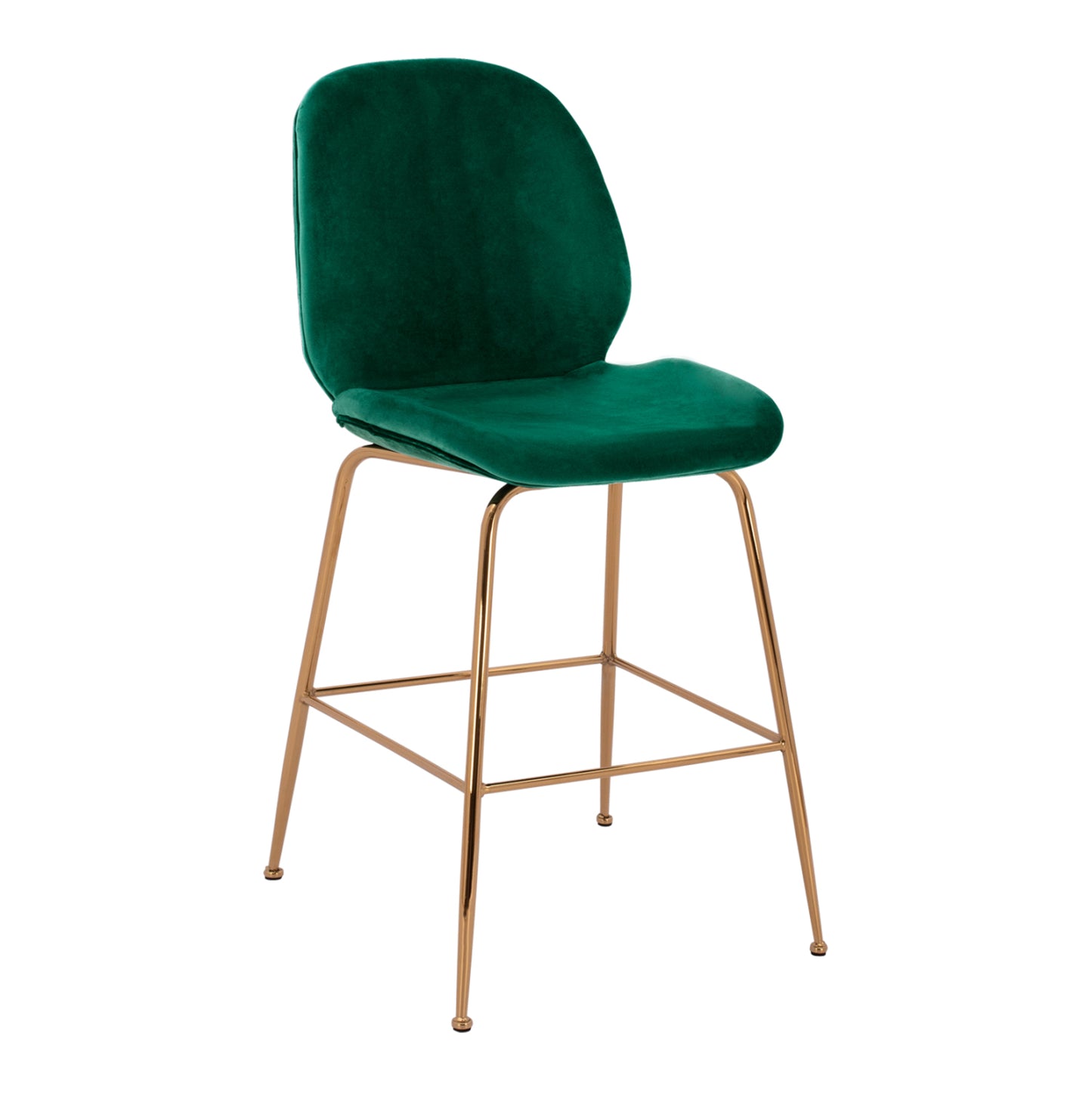 BAR STOOL NORA VELVET CYPRESS & GOLD METAL FRAME 52x61.5x103