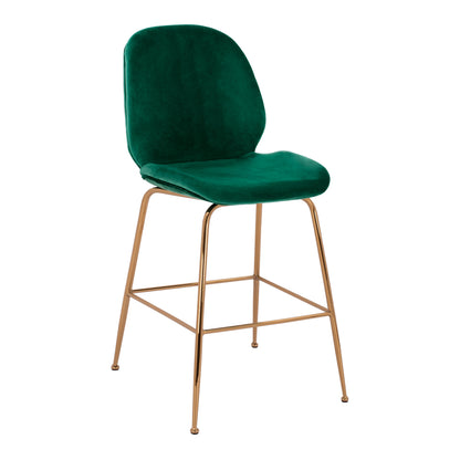 BAR STOOL NORA VELVET CYPRESS & GOLD METAL FRAME 52x61.5x103