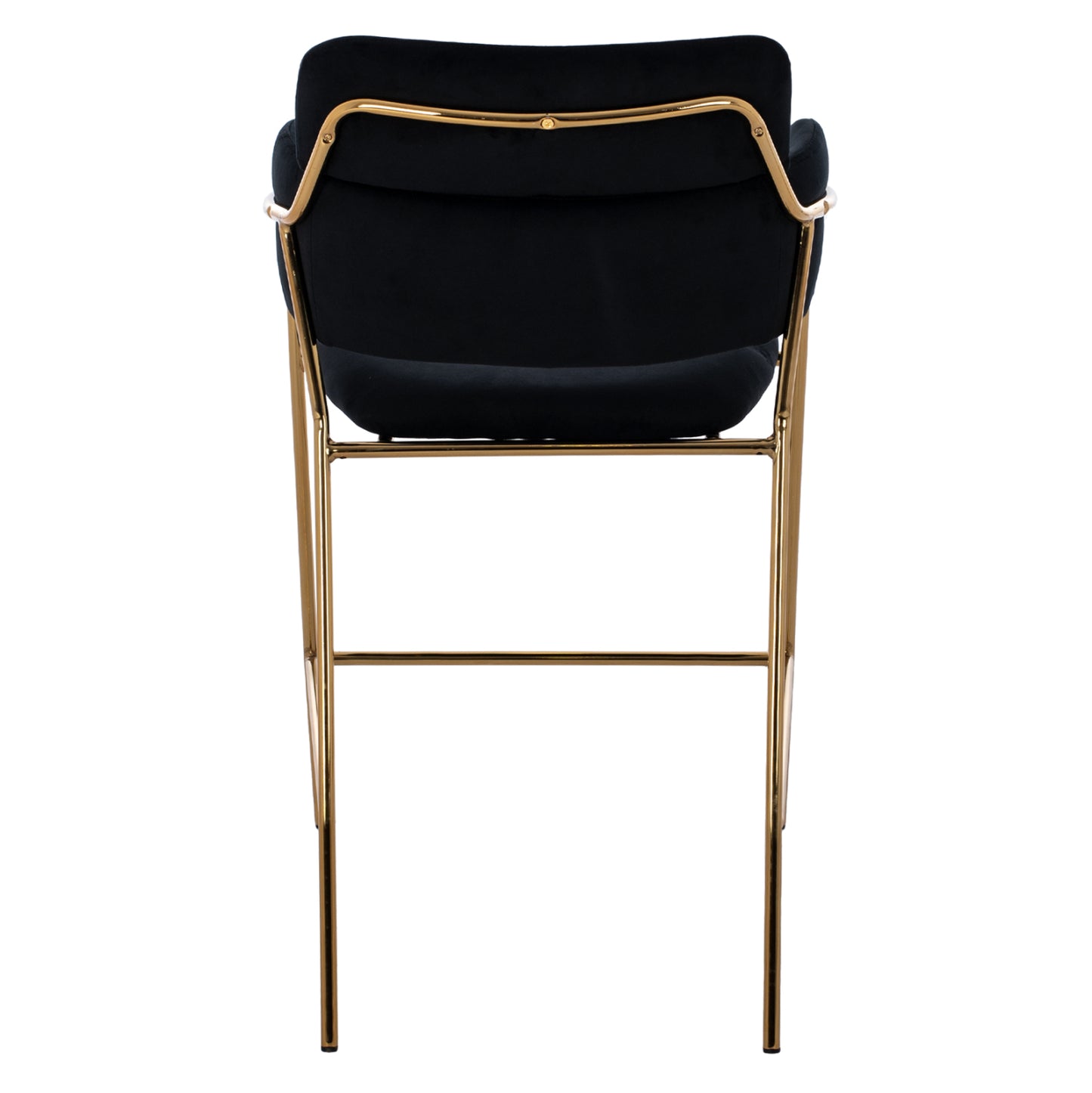 MID-HEIGHT STOOL KELSO VELVET BLACK GOLDEN FRAME 54x58x95