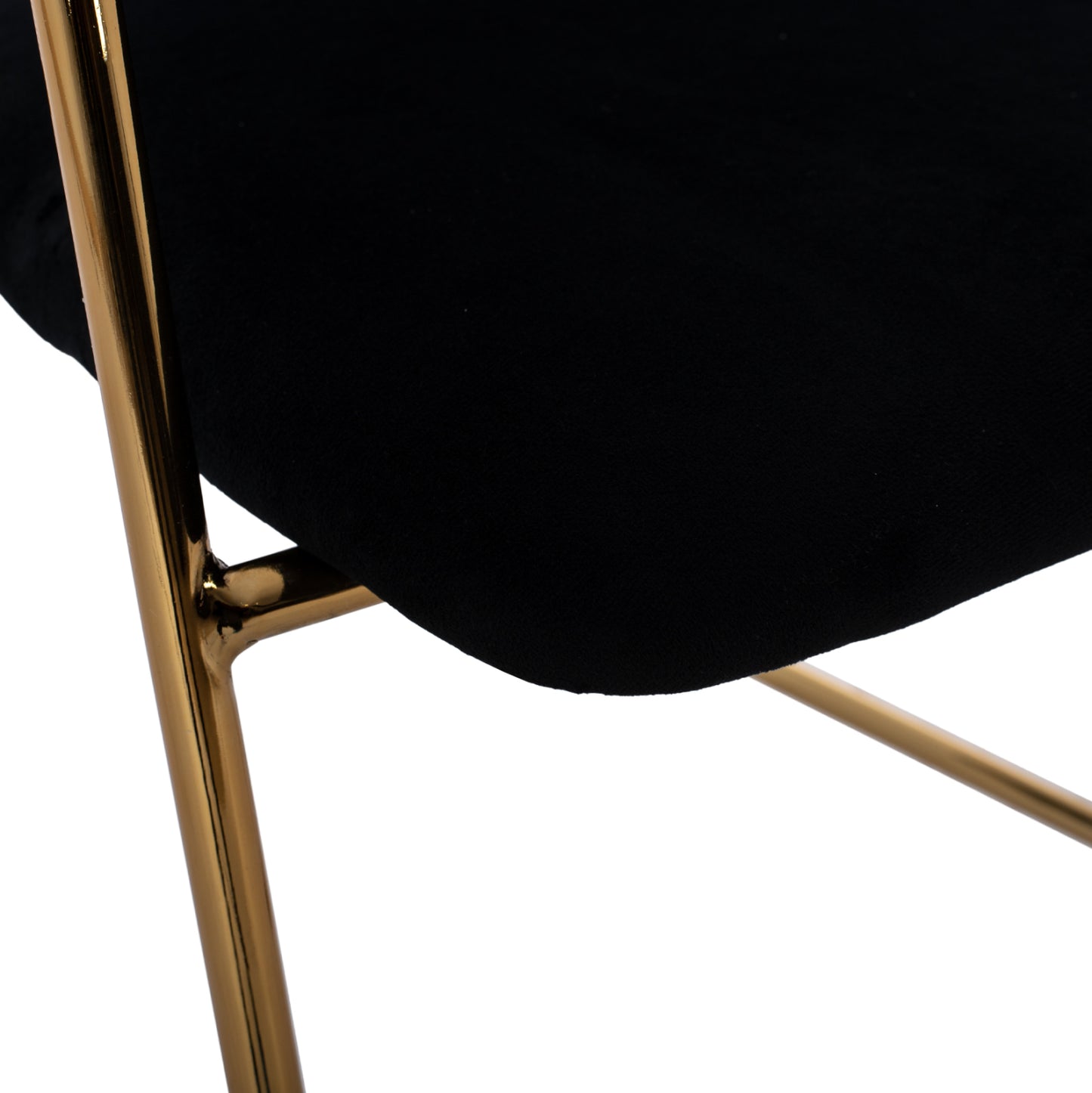 MID-HEIGHT STOOL KELSO VELVET BLACK GOLDEN FRAME 54x58x95