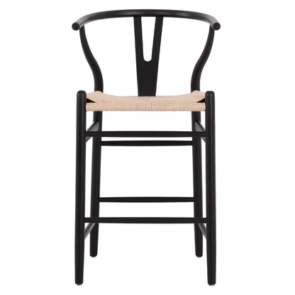 BAR STOOL BRAVE BEECH WOOD BLACK WHITE ROPE 48x53x100