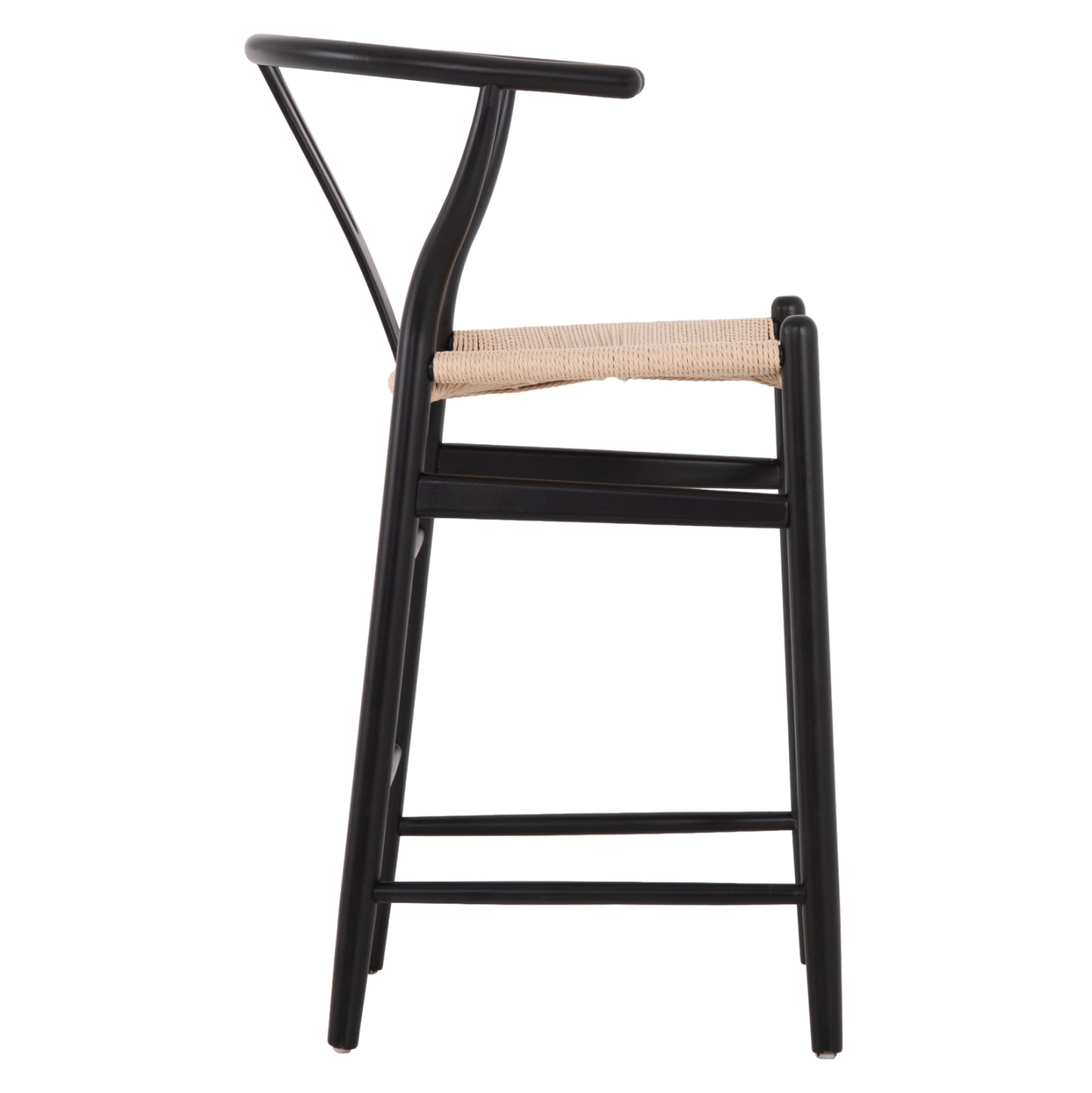 BAR STOOL BRAVE BEECH WOOD BLACK WHITE ROPE 48x53x100
