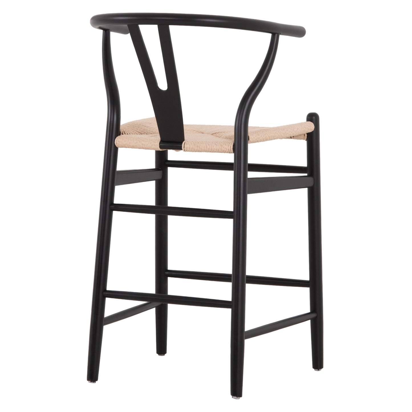 BAR STOOL BRAVE BEECH WOOD BLACK WHITE ROPE 48x53x100