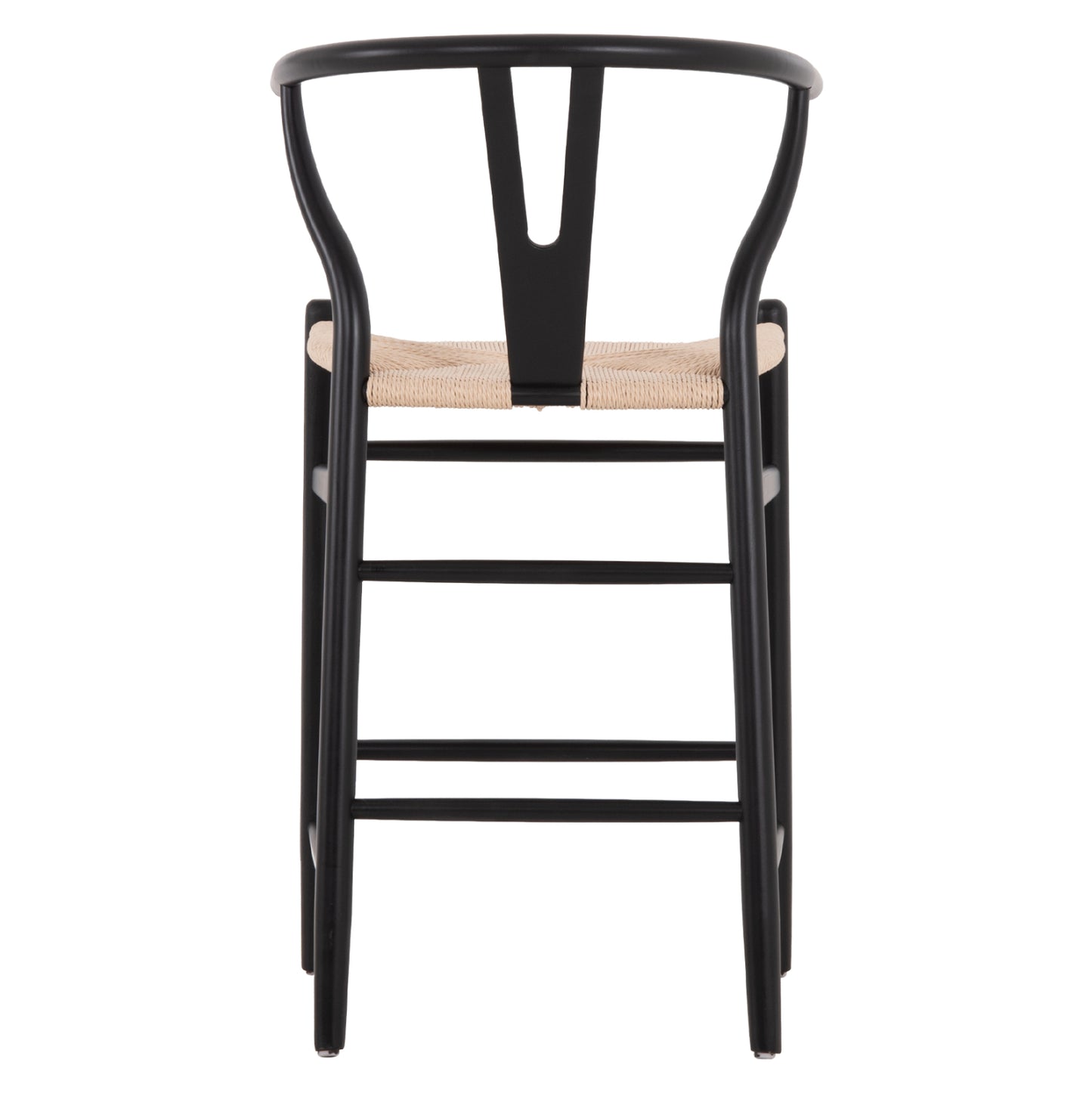 BAR STOOL BRAVE BEECH WOOD BLACK WHITE ROPE 48x53x100