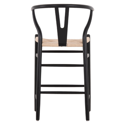 BAR STOOL BRAVE BEECH WOOD BLACK WHITE ROPE 48x53x100