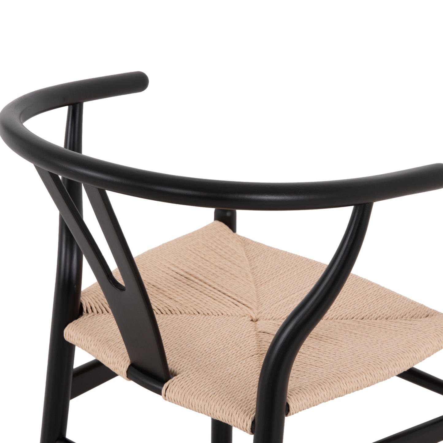 BAR STOOL BRAVE BEECH WOOD BLACK WHITE ROPE 48x53x100