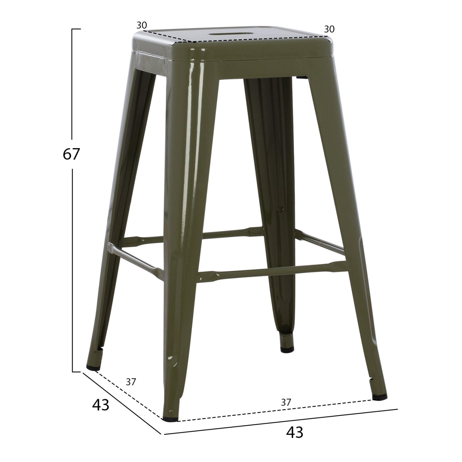 ΣΚΑΜΠΟ ΜΕΣΑΙΟΥ ΥΨΟΥΣ ΜΕΤΑΛΛΙΚΟ MELITA PRO DARK OLIVE GREEN 43x43x67