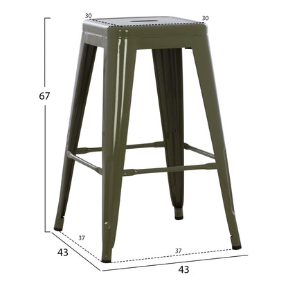 ΣΚΑΜΠΟ ΜΕΣΑΙΟΥ ΥΨΟΥΣ ΜΕΤΑΛΛΙΚΟ MELITA PRO DARK OLIVE GREEN 43x43x67