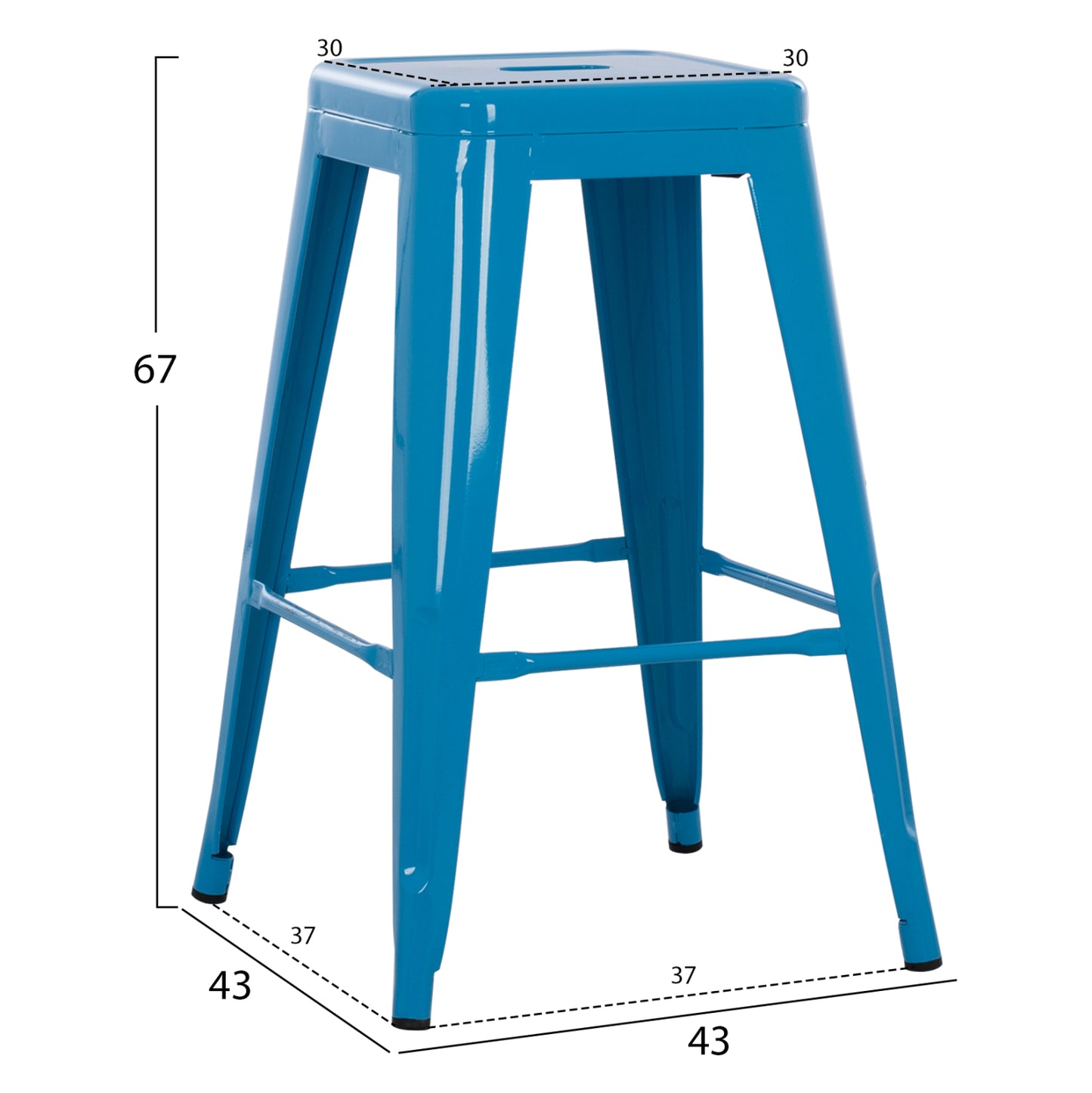 ΣΚΑΜΠΟ ΜΕΣΑΙΟΥ ΥΨΟΥΣ ΜΕΤΑΛΛΙΚΟ MELITA PRO ΜΠΛΕ 43x43x67