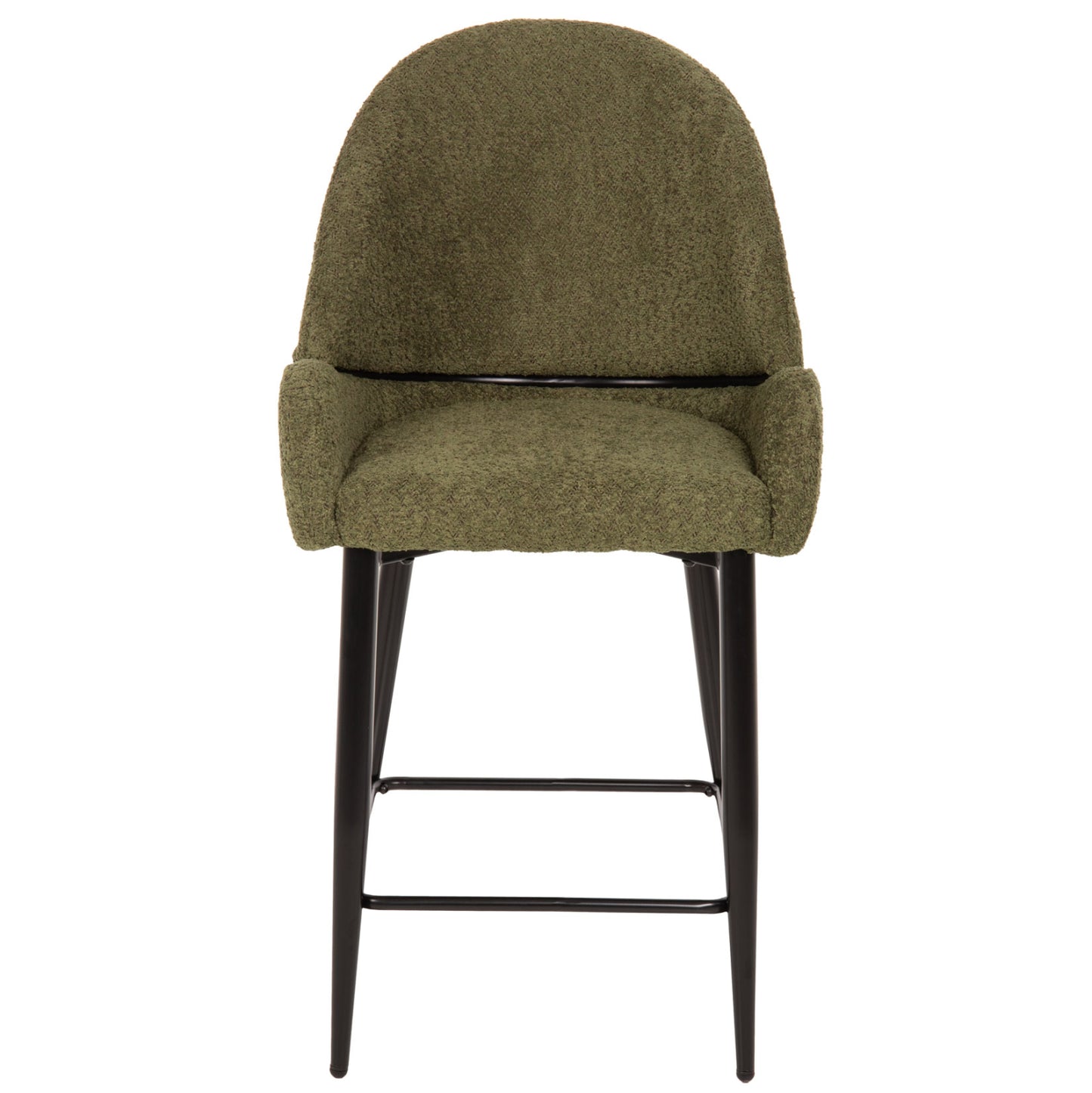 MID-HEIGHT STOOL SARKY BOUCLÉ FABRIC GREEN METAL LEGS 55x62x105