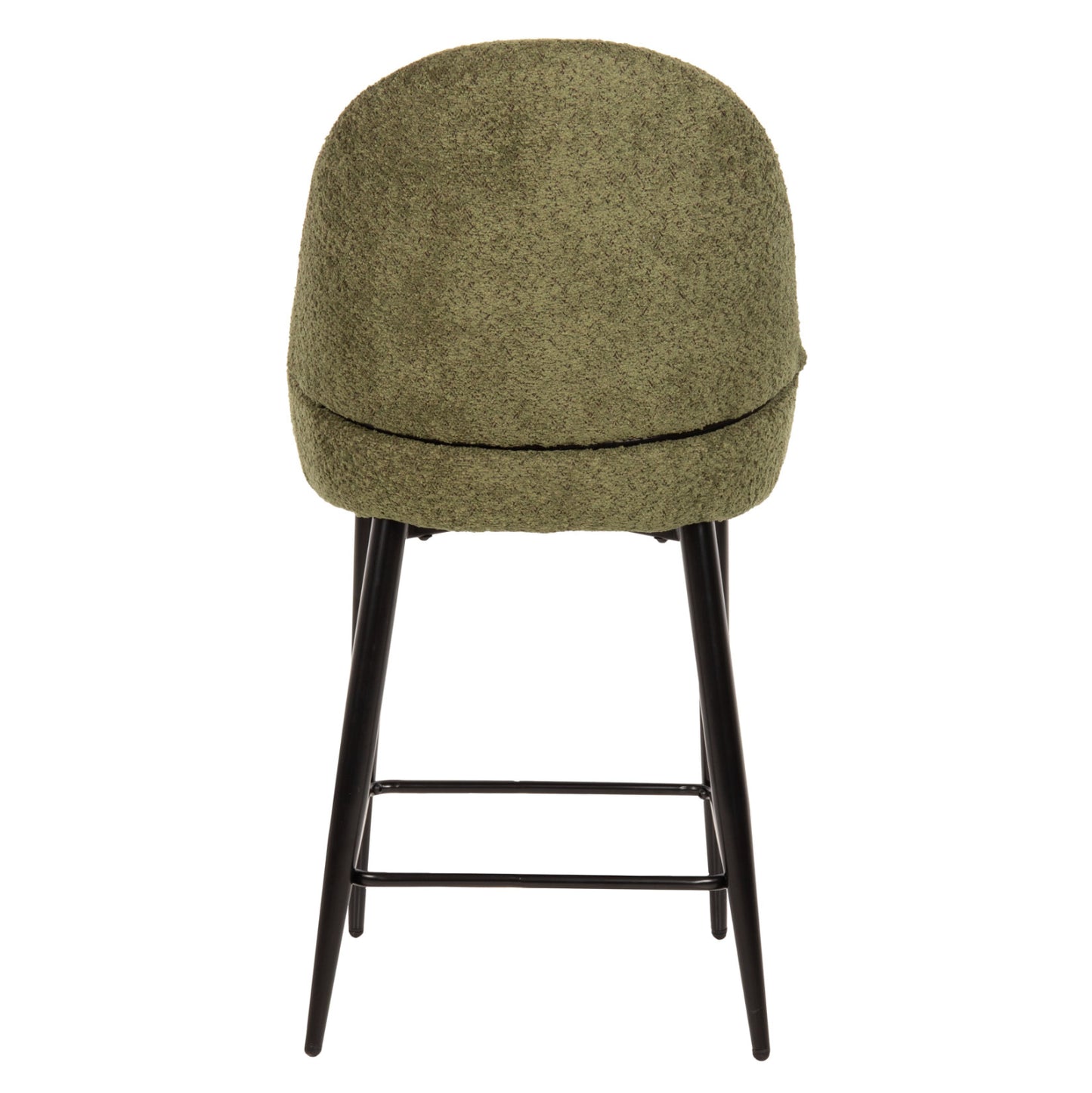 MID-HEIGHT STOOL SARKY BOUCLÉ FABRIC GREEN METAL LEGS 55x62x105