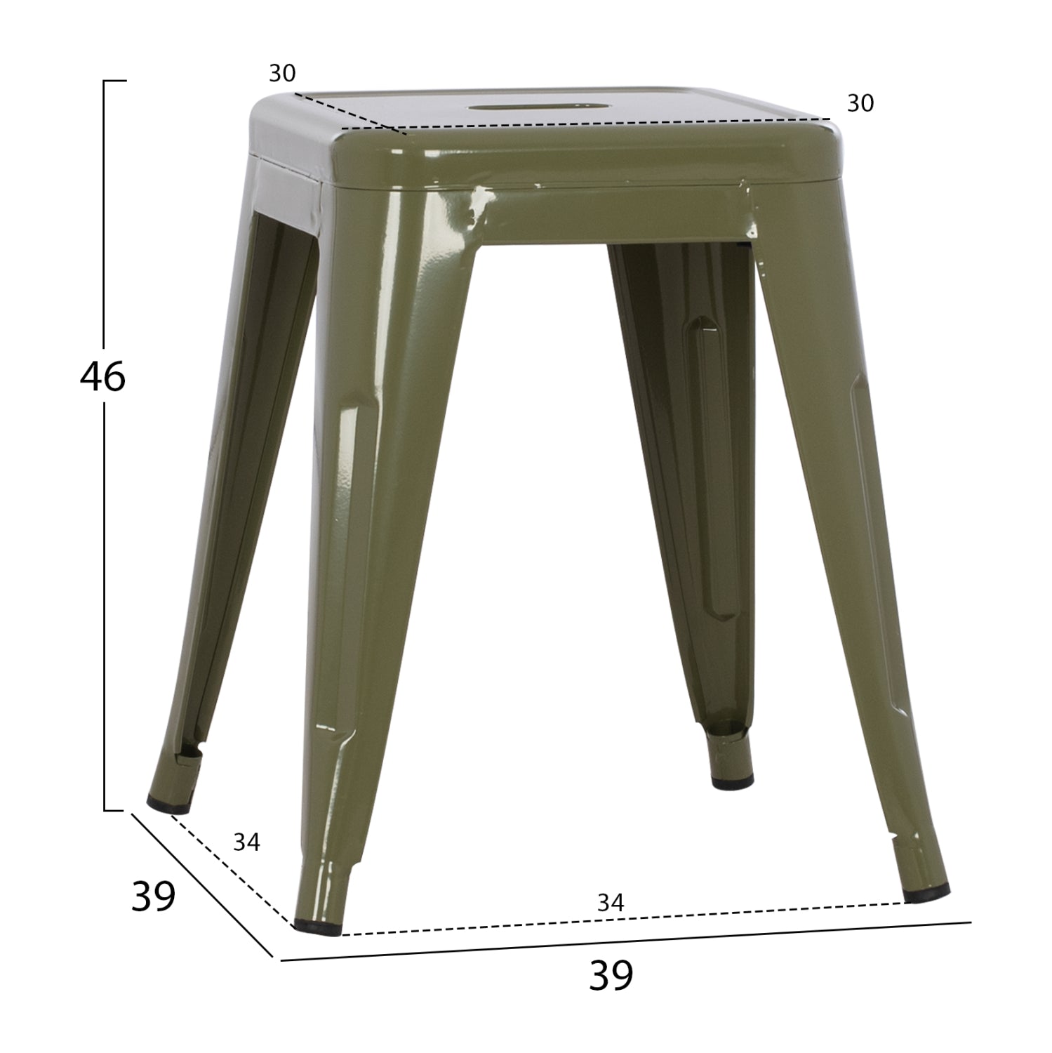 ΣΚΑΜΠΟ ΜΕΤΑΛΛΙΚΟ MELITA ΣΕ DARK OLIVE ΧΡΩΜΑ 37x37x45