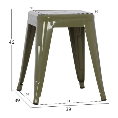 ΣΚΑΜΠΟ ΜΕΤΑΛΛΙΚΟ MELITA ΣΕ DARK OLIVE ΧΡΩΜΑ 37x37x45
