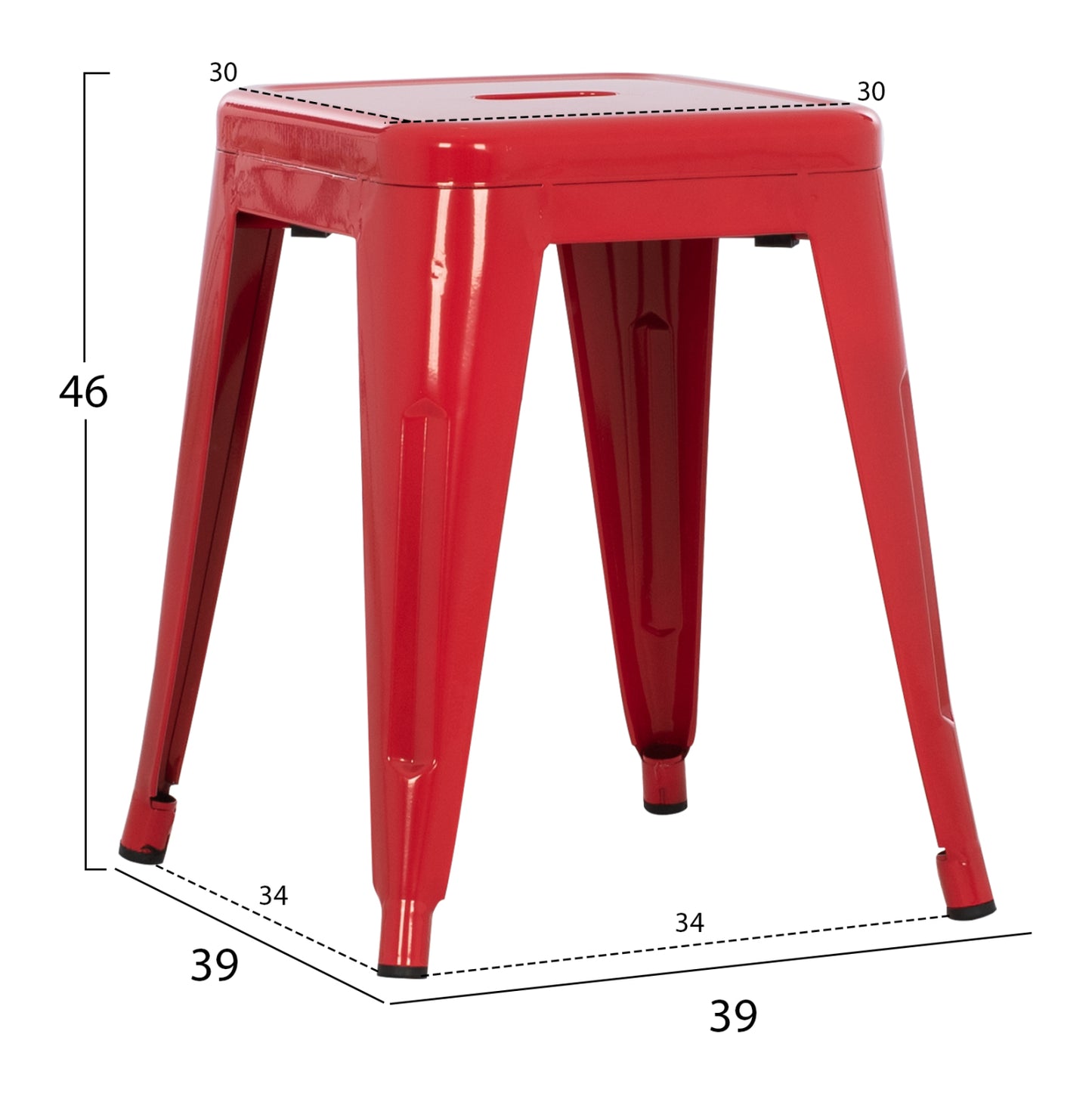 ΣΚΑΜΠΟ ΜΕΤΑΛΛΙΚΟ MELITA ΣΕ ΚΟΚΚΙΝΟ ΧΡΩΜΑ 37x37x45