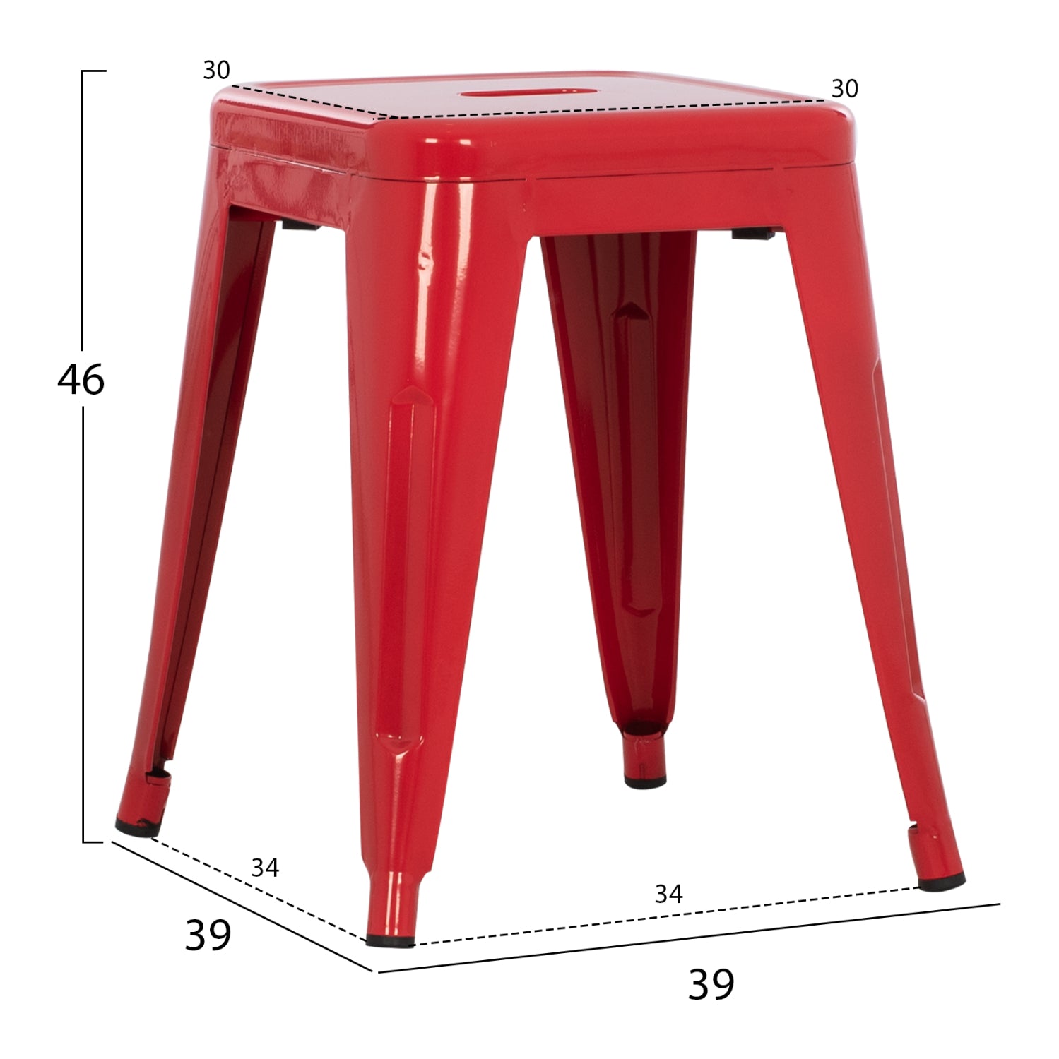 ΣΚΑΜΠΟ ΜΕΤΑΛΛΙΚΟ MELITA ΣΕ ΚΟΚΚΙΝΟ ΧΡΩΜΑ 37x37x45