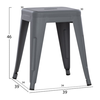 ΣΚΑΜΠΟ ΜΕΤΑΛΛΙΚΟ MELITA ΣΕ ΓΚΡΙ ΜΑΤ ΧΡΩΜΑ 37x37x45