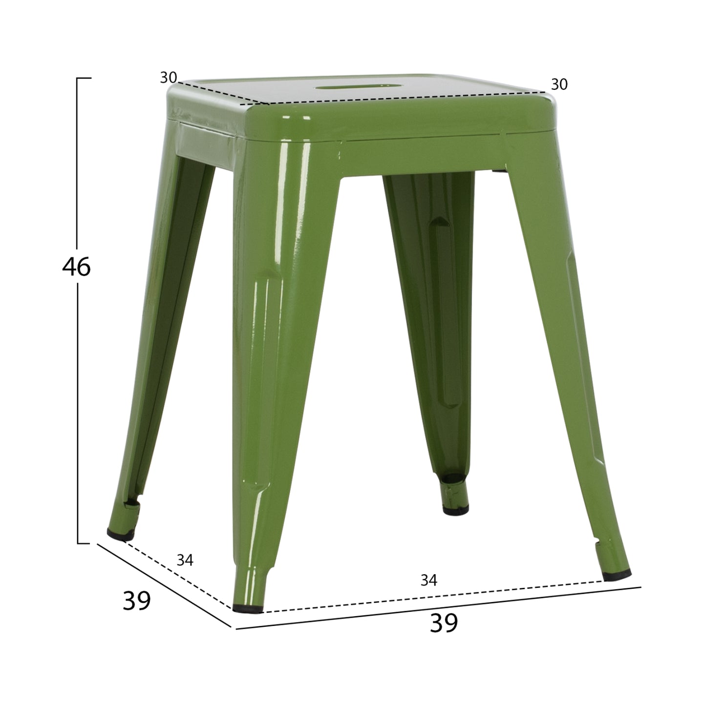 ΣΚΑΜΠΟ ΜΕΤΑΛΛΙΚΟ MELITA ΣΕ LIGHT OLIVE GREEN ΧΡΩΜΑ 37x37x45