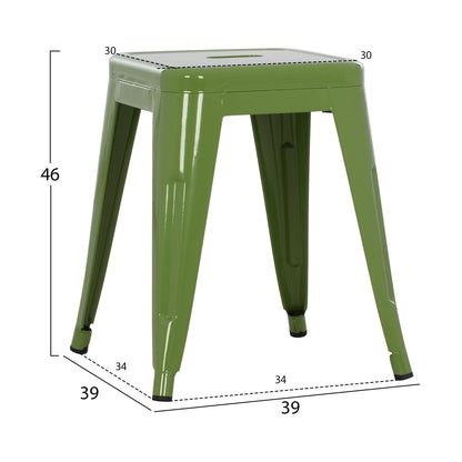 ΣΚΑΜΠΟ ΜΕΤΑΛΛΙΚΟ MELITA ΣΕ LIGHT OLIVE GREEN ΧΡΩΜΑ 37x37x45