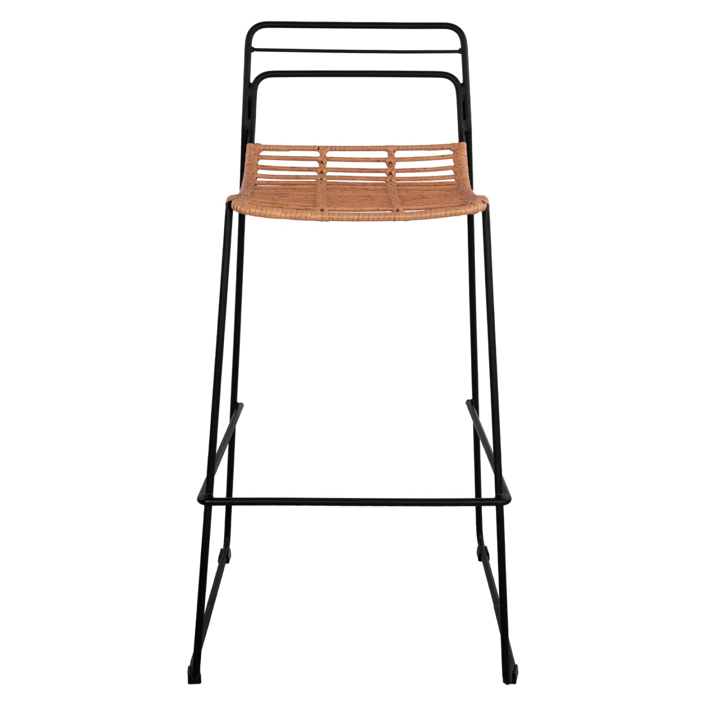 ALLEGRA METAL STOOL WITH WICKER IN BEIGE SHADE 48x53x100