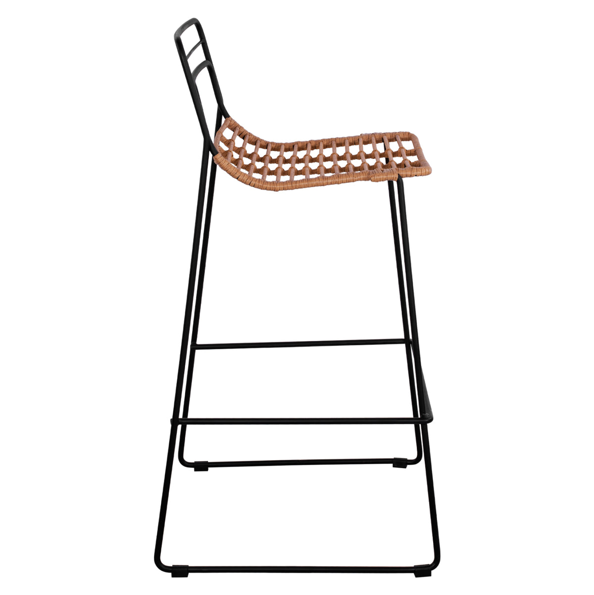 ALLEGRA METAL STOOL WITH WICKER IN BEIGE SHADE 48x53x100