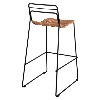 ALLEGRA METAL STOOL WITH WICKER IN BEIGE SHADE 48x53x100