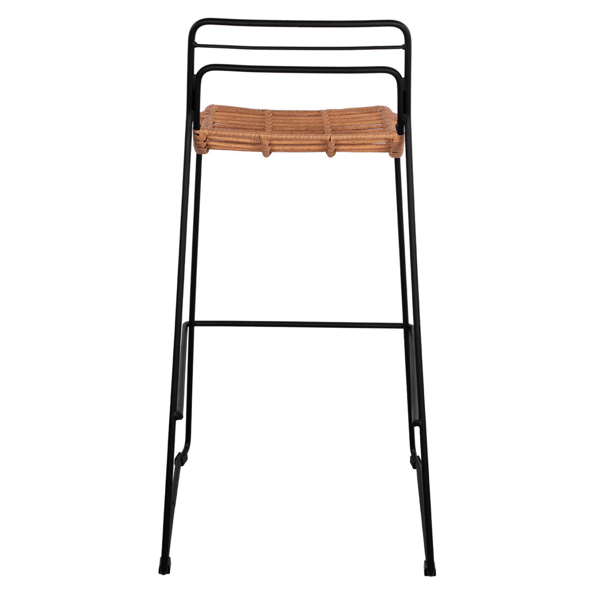 ALLEGRA METAL STOOL WITH WICKER IN BEIGE SHADE 48x53x100