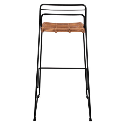ALLEGRA METAL STOOL WITH WICKER IN BEIGE SHADE 48x53x100
