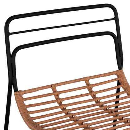 ALLEGRA METAL STOOL WITH WICKER IN BEIGE SHADE 48x53x100