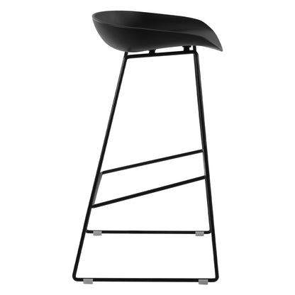 STOOL METAL NAILA WITH PP SEAT BLACK 47x47x83