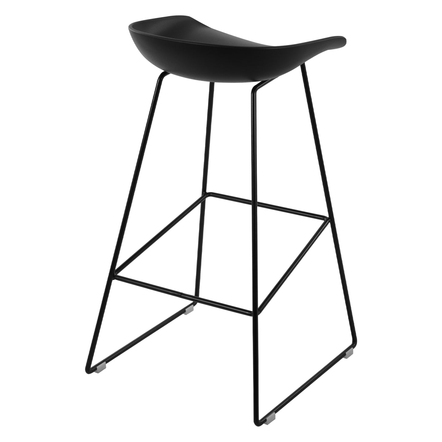 STOOL METAL NAILA WITH PP SEAT BLACK 47x47x83