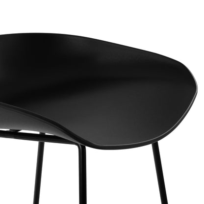 STOOL METAL NAILA WITH PP SEAT BLACK 47x47x83