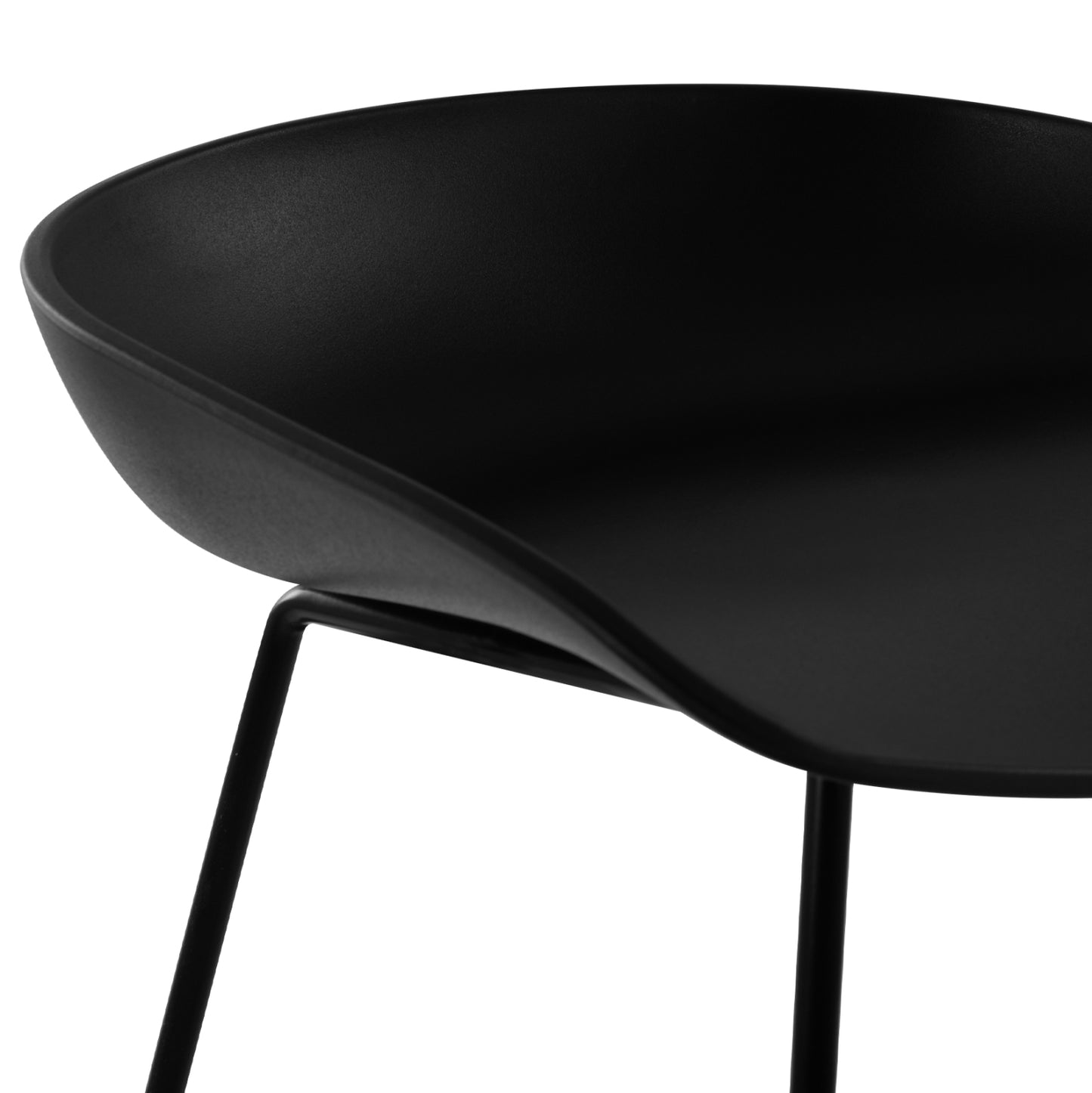 STOOL METAL NAILA WITH PP SEAT BLACK 47x47x83