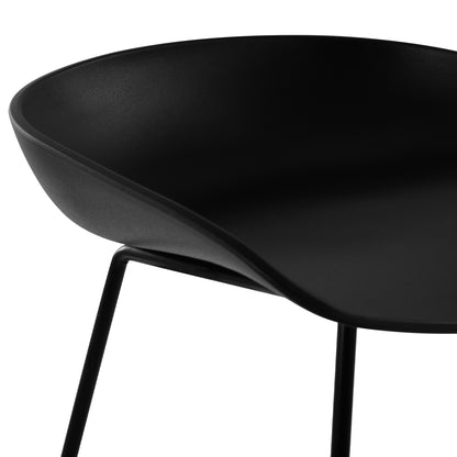 STOOL METAL NAILA WITH PP SEAT BLACK 47x47x83