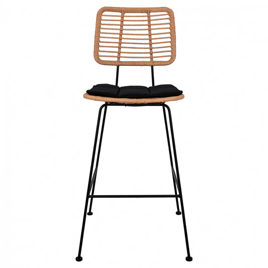 ΣΚΑΜΠΟ ΜΕΤΑΛΛΙΚΟ ΜΕ ΜΑΞΙΛΑΡΙ ALLEGRA ΜΕ WICKER ΜΠΕΖ 46,5x55x117,5