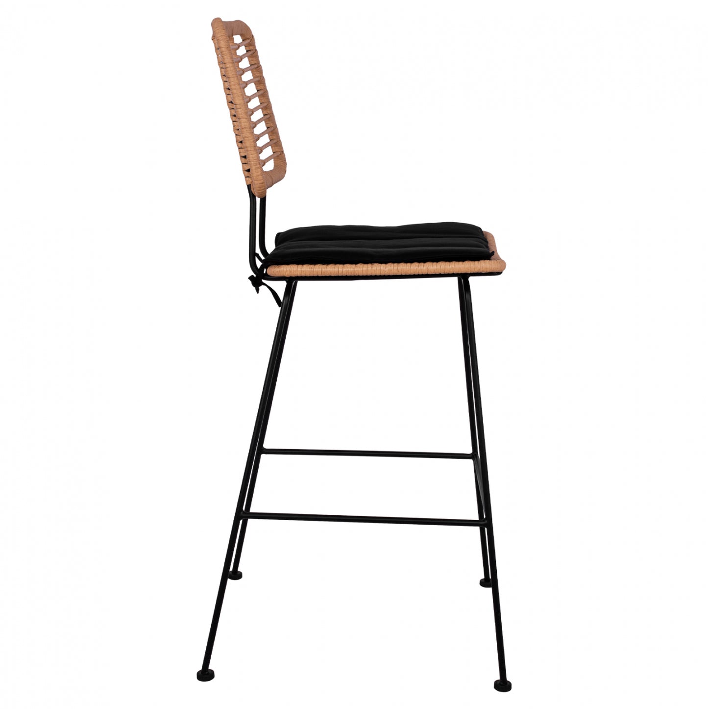 STOOL METAL CUSHION ALLEGRA WITH WICKER BEIGE 46,5x55x117,5