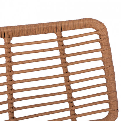 STOOL METAL CUSHION ALLEGRA WITH WICKER BEIGE 46,5x55x117,5