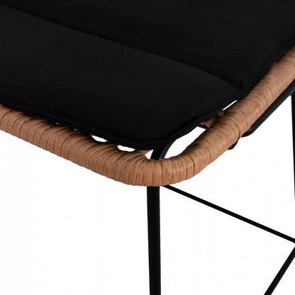 STOOL METAL CUSHION ALLEGRA WITH WICKER BEIGE 46,5x55x117,5