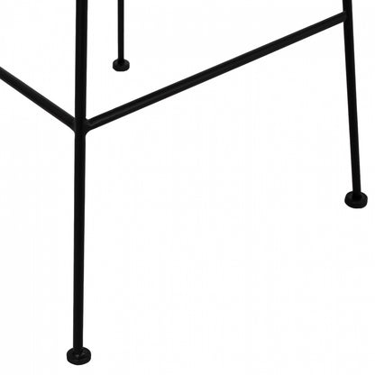 STOOL METAL CUSHION ALLEGRA WITH WICKER BEIGE 46,5x55x117,5
