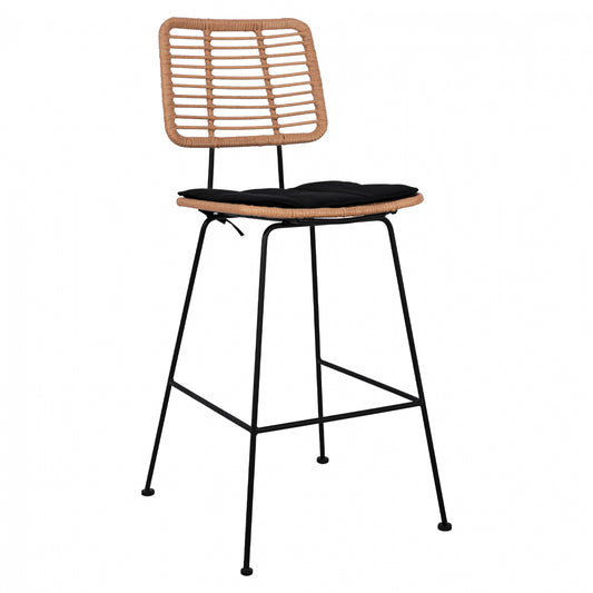 ΣΚΑΜΠΟ ΜΕΤΑΛΛΙΚΟ ΜΕ ΜΑΞΙΛΑΡΙ ALLEGRA ΜΕ WICKER ΜΠΕΖ 46,5x55x117,5