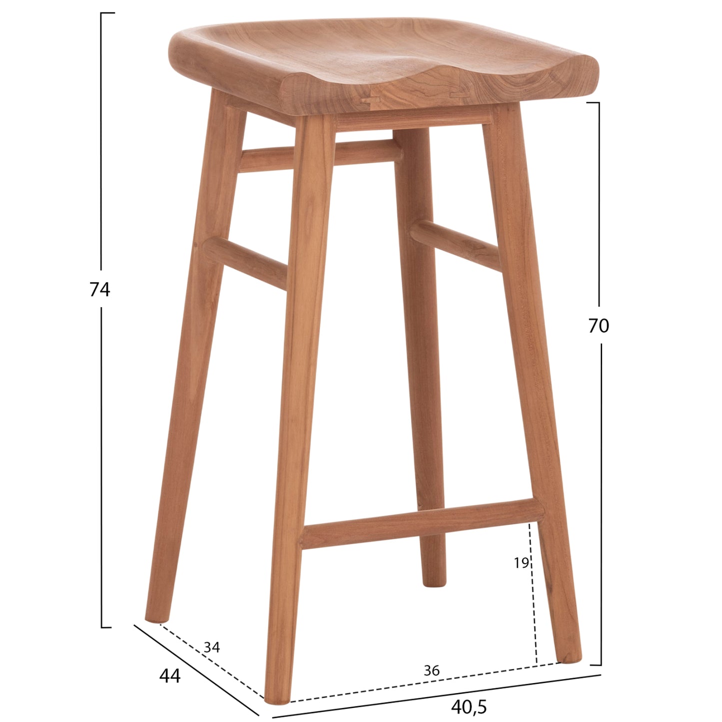 ΣΚΑΜΠΟ ΜΠΑΡ BOLMAR ΞΥΛΟ ΤΕΑΚ ΣΕ ΦΥΣΙΚΟ 40.5x44x74
