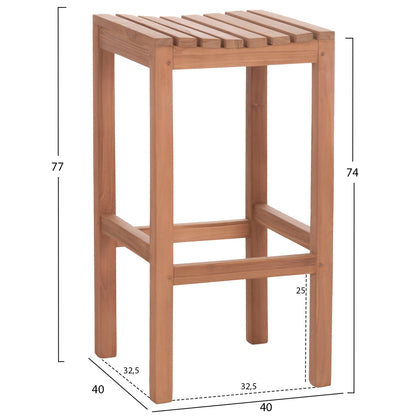 ΣΚΑΜΠΟ ΜΠΑΡ NIKOL ΞΥΛΟ ΤΕΑΚ ΣΕ ΦΥΣΙΚΟ 40x40x77