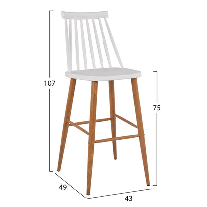 BAR STOOL VANESSA IN WHITE COLOR 43x49x107